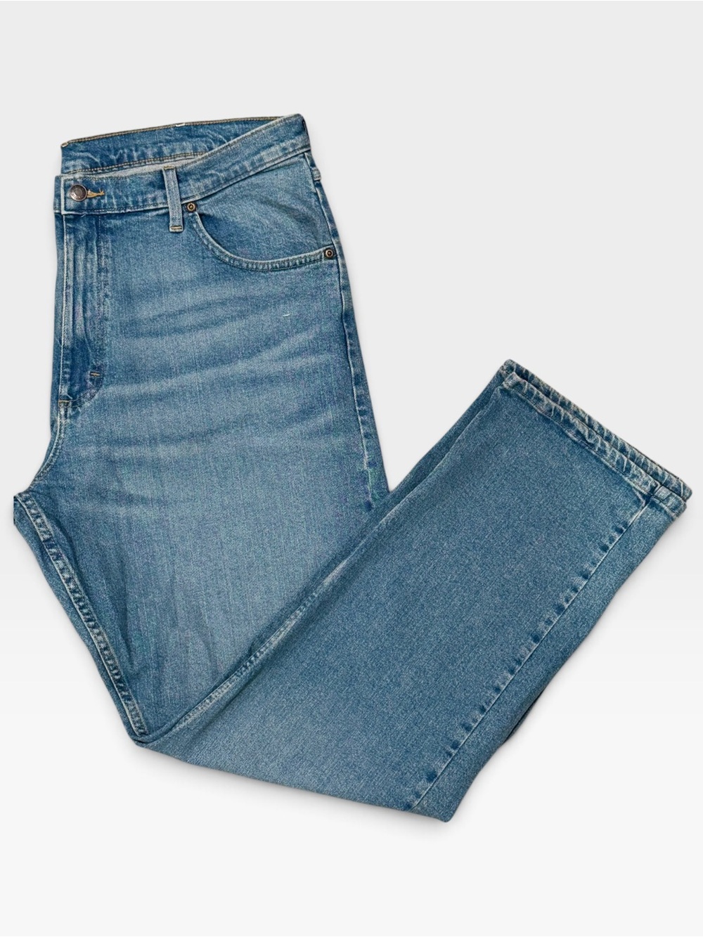 Wrangler Regular Fit Blue Jeans 38x32 Mens Classic Denim Stretch Western